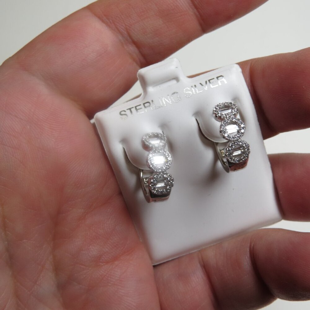 Sterling Silver Earring Hand Crafted Huggies Hoops